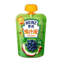Heinz gift box fruit puree single bag apple blueberry flavor 120g