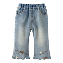 Banxidi girls jeans autumn new baby girl spring and autumn pants childrens bell bottoms childrens trousers autumn