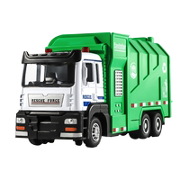 Simulation alloy sanitation truck childrens toy boy educational sound and light pull back garbage sorting transport truck model gift