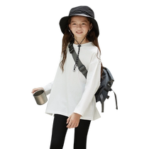 Xiaodingyouyou girls solid color long-sleeved T-shirt 2024 spring and autumn new medium and large childrens loose breathable childrens bottoming shirt