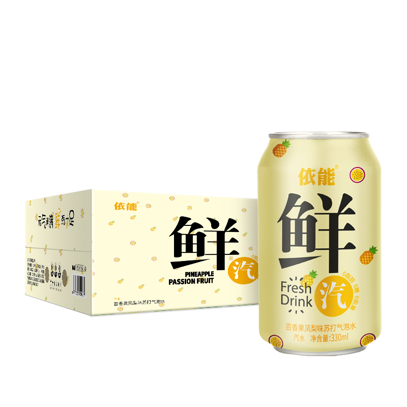 依能百香果凤梨复合味苏打水×