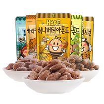 Bafeng bulk-packed honey butter flavored almond nut snacks 2 bags mixed nuts wasabi seaweed caramel flavor