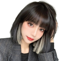 Ear-dyed hair piece colorful highlight wig short hair wig seamless artificial hair natural ear-hanging perm piece