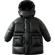 (Black Diamond Lava) Qiqi Bear Baby Down Jacket 3x Goose Down Boys Long Workwear Down Jacket Three Warmth