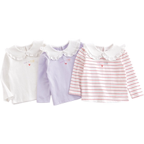 Mark Jenny 2024 Autumn New Girls Doll Collar Cotton Long-Sleeved T-Shirt