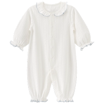 Good Bear Girl Baby Spring and Summer Jumpsuit Thin Doll Collar Baby Romper Long Sleeve Air Conditioning Suit Stretch