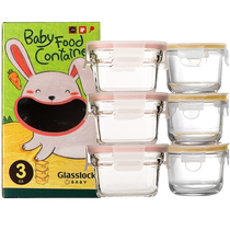 Glasslock original imported infant glass food supplement box microwave oven available 3-piece crisper set