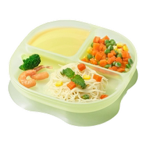 Yings baby plate childrens food supplement suction cup liquid silicone bowl one-piece tableware anti-fall with lid