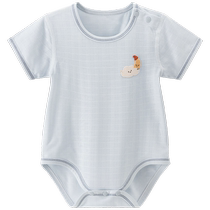 (Light and refreshing cotton) baby short-sleeved fart cover summer thin one-piece clothing baby elastic triangle harem cool feeling