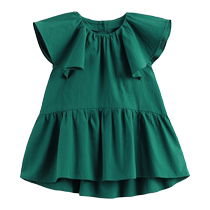 (Mark Jenny Rufu) Girls Ruffled Flying Sleeves Round Neck Dress Summer New Style Skirt