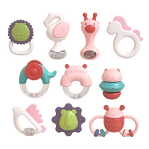 Hand rattle newborn baby toys 6 months and above teether baby birth meeting gift grasping training toys
