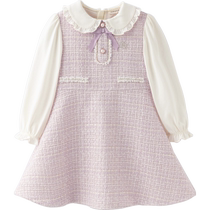 David Bella 2024 Autumn New Girls Dresses Large Childrens Small Fragrance Style Skirts Childrens Style Princess Dresses