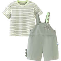 Mini Barabara male and female child summer children flexo T-shirt shorts suit baby cool and breathable suit