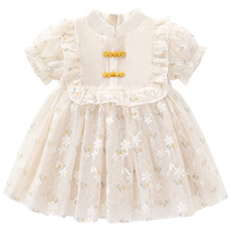 Banxidi girls dress summer dress 2024 new baby dress childrens princess dress western style summer childrens wear