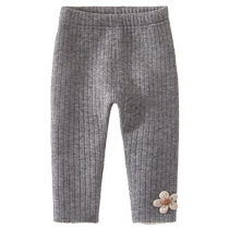 Banxidi girls pants autumn and winter 2024 new baby girl plus velvet trousers foreign style childrens leggings winter