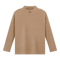 Zuoxi childrens clothing boys German velvet bottoming shirt half turtleneck autumn and winter clothing 2024 new boys antibacterial long-sleeved T-shirt trend