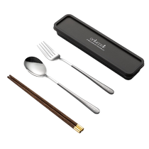 onlycook wooden chopsticks spoon set portable tableware for one person 304 stainless steel student special chopsticks and spoons
