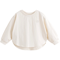 Mark Jenny Girls Bat Sleeve French Loose T-shirt Childrens Cotton Top 2024 Autumn New Style 241086