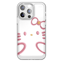 Pink line KT cat iphone15 apple phone case 14promax soft glue 13pro transparent 12 creative 11
