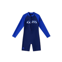 kappa childrens swimsuit medium and large childrens boys one-piece sun protection professional swimming training short-sleeved swimsuit