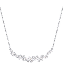 Fanci Fan Qi Silver Jewelry (Wisteria Flower Series) Smile Necklace Womens Light Luxury Clavicle Chain Birthday Gift