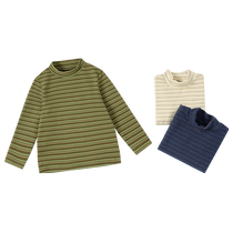 Nido Bear 2024 Autumn and Winter New Childrens Bottoming Shirts for Boys and Girls Half Turtle Neck T-Shirts Baby Long-Sleeved Warm Autumn Clothes