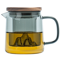 Gold inlaid jade glass household large-capacity water cup high temperature resistant tea cup mountain cup office drinking cup with handle