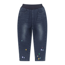Shopping mall same style Maradin childrens clothing girls denim trousers 2022 winter new style childrens washed brushed trousers
