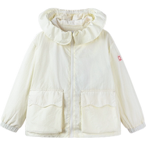 Mini Balabala Girls Hooded Jacket 2024 New Spring Baby Loose Comfortable and Sweet Childrens Casual Clothes