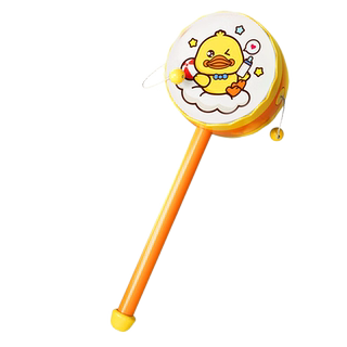 儿童小黄鸭拨浪鼓音乐玩具宝宝哄娃神器手摇铃男女孩生日礼物