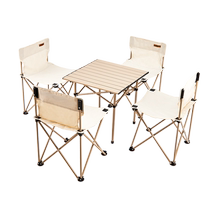 Shangbaijia folding tables and chairs outdoor portable picnic table aluminum alloy egg roll table camping camping equipment set