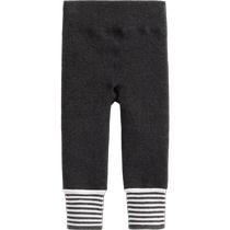 (Fleece) Mark Jenny Girls Versatile Striped Stretch Leggings Childrens Pants Winter New Style