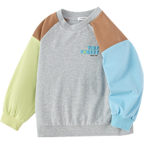 (Same style in the mall) Balabala childrens clothing boys long-sleeved sweatshirt 2024 autumn new loose top color matching