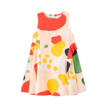 Zuoxi childrens clothing girls pure cotton dress childrens summer clothing 2024 new style princess skirt girls vest dress