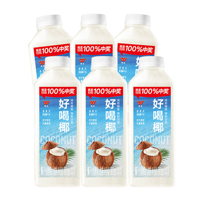 味全好喝椰汁椰子汁植物蛋白饮料900ml×6瓶家庭装果汁低温果蔬汁