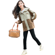Yuyingfang Girls Color Block Jacket Spring and Autumn 2024 Middle and Large Childrens Autumn Windbreaker Girls Autumn Tops