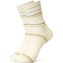 Skechers Skechers 2024 mens and womens mid-calf socks 2 pairs of arch pressurized sports outdoor hiking socks
