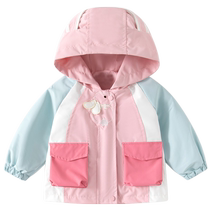 Banxidi Girls Jackets Spring Clothes 2024 New Style Baby Hooded Clothes Childrens Spring and Autumn Childrens Jackets