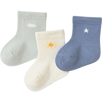 Xuwei baby socks spring and autumn pure cotton 0-6 months newborn baby four seasons newborn children class A socks childrens socks