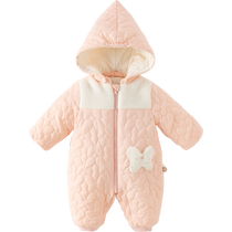 David Bella baby girl quilted jumpsuit baby harem winter clothing new infant crawler clothing
