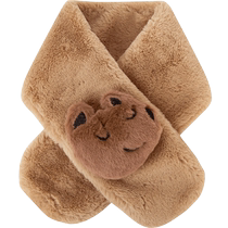Mini Balabala winter new warm and cold-proof scarf for boys and girls baby going out plush cute scarf