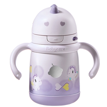 babycare unicorn childrens thermos cup baby straw water cup learning drinking cup bottle small month old