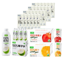 Meow Full Point Water Milk 200ml*6*4 Orange Juice 200ml*12 Apple Juice 200ml*12 Coconut Water 1L*6 bottles