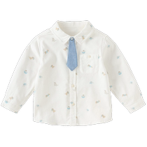 David Bella Boys Cotton Shirt 2024 New Spring Clothing Childrens College Style Shirt Baby Childrens Clothing