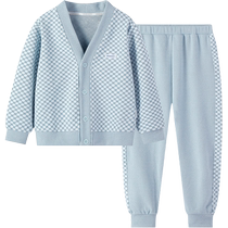 YEEHOO Yingshi childrens pajamas spring and autumn boys and girls home clothes baby pajamas autumn style split set