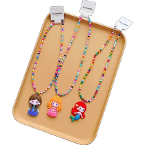 Childrens necklace girl princess little girl jewelry hand-beaded cute hanging chain baby cartoon kid toy summer