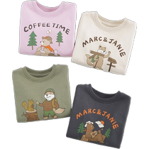 Mark Jenny boys and girls mountain style outdoor squirrel print sweatshirt childrens loose top autumn new style