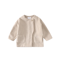 Ueki childrens clothing light French style mid-length girls woolen coat medium and large childrens 2023 winter clothing new childrens coat trend