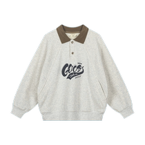 Maradin childrens clothing childrens sweatshirt 2024 new autumn style boys and girls retro college style polo collar sweatshirt