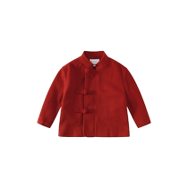 (Dragon Dance Series) Ueki Childrens Clothing New Chinese Style Plate Button Quilted Cotton Boys Wool Coat 2023 Winter Clothing New Style Children